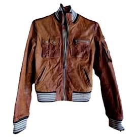 Dolce & Gabbana Lederjacke Camel Kamel