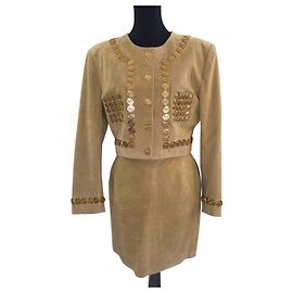 Moschino Cheap And Chic Moschino leather suit 1991 Beige