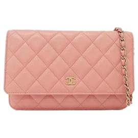 Chanel-Chanel Timeless Classic Line AP0250 Chain Wallet-Pink