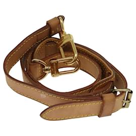 Louis Vuitton-LOUIS VUITTON Adjustable Shoulder Strap Leather 35.8""-42.5"" Beige Auth 94519-Beige