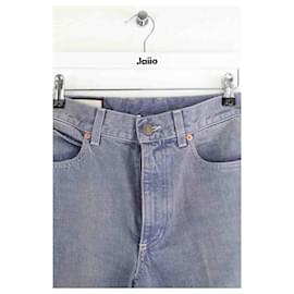 Gucci-Cotton wide jeans-Blue