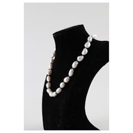 Autre Marque-Pearl necklace-White