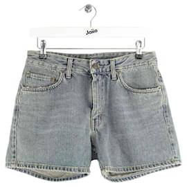 Saint Laurent-Blue cotton mini shorts-Blue