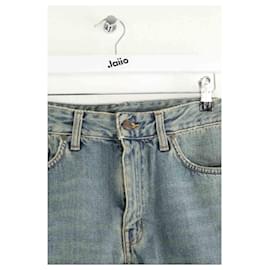 Saint Laurent-Cotton mini shorts-Blue