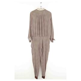 Chloé-Silk jumpsuit-Brown