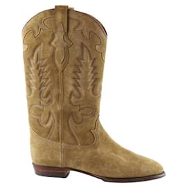 Autre Marque-Suede western boots-Beige