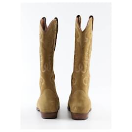Autre Marque-Suede western boots-Beige