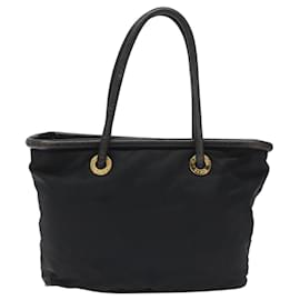 Céline-CELINE Shoulder Bag Nylon Black Auth 101065-Black