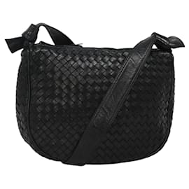 Autre Marque-BOTTEGA VENETA INTRECCIATO Shoulder Bag Leather Vintage Black Gold Auth yk17502-Black,Golden