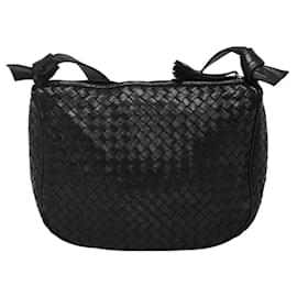 Autre Marque-BOTTEGA VENETA INTRECCIATO Shoulder Bag Leather Vintage Black Gold Auth yk17502-Black,Golden
