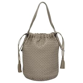 Autre Marque-BOTTEGA VENETA INTRECCIATO Hobo Hand Bag Leather Gray Auth yk17483-Brown
