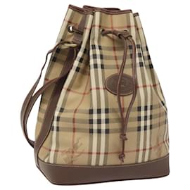 Autre Marque-Burberrys Nova Check Shoulder Bag PVC Leather Beige Auth bs22439-Beige