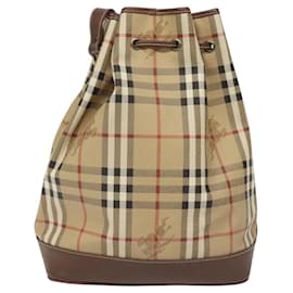 Autre Marque-Burberrys Nova Check Shoulder Bag PVC Leather Beige Auth bs22439-Beige