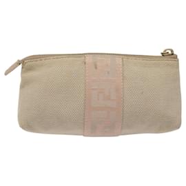 Fendi-FENDI Pouch Canvas Pink Gold Auth fm4341-Pink,Golden