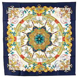 Hermès-HERMES Scarves T.  Silk-Blue