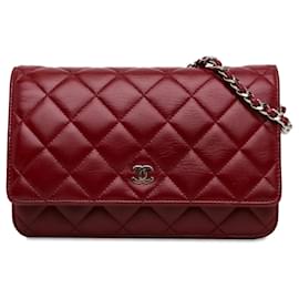 Chanel-CHANEL Handbags T.  Leather-Red