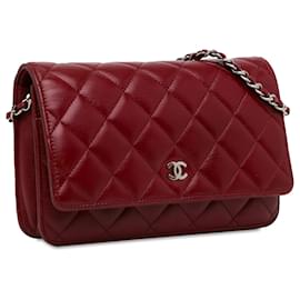 Chanel-CHANEL Handbags T.  Leather-Red