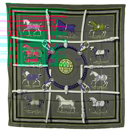 Hermès-HERMES Scarves T.  Silk-Green