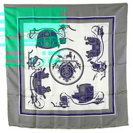 Hermès-HERMES Scarves T.  Silk-Green