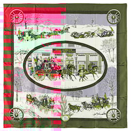 Hermès-HERMES Scarves T.  Silk-Red