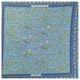 Hermès-HERMES Scarves T.  Silk-Blue