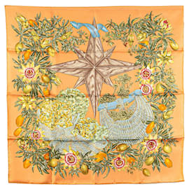 Hermès-HERMES Scarves T.  Silk-Orange