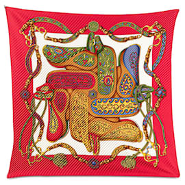 Hermès-HERMES Scarves T.  Silk-Red