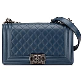 Chanel-CHANEL Handbags T.  Leather-Blue