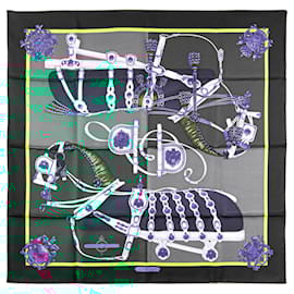 Hermès-HERMES Scarves T.  Silk-Grey