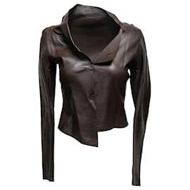 Autre Marque-CALVIN KLEIN COLLECTION Jackets T.IT 38 Leather-Brown
