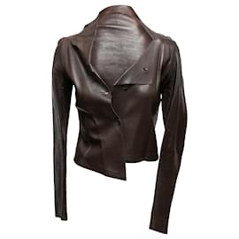 Autre Marque-CALVIN KLEIN COLLECTION Jackets T.IT 38 Leather-Brown