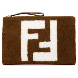Fendi-FENDI Clutch bags T.  Leather-Brown