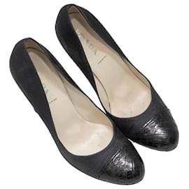 Prada-PRADA Heels T.EU 37 Cloth-Navy blue