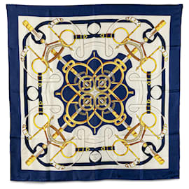 Hermès-HERMES Scarves T.  Silk-White