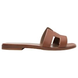 Hermès-HERMES Sandals T.EU 37 Leather-Camel