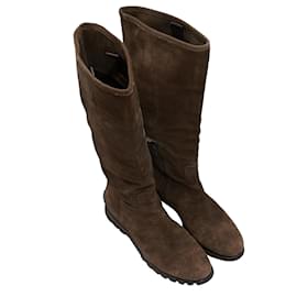 Prada-PRADA Boots T.EU 37 Suede-Brown