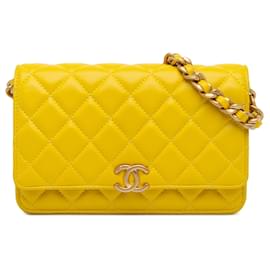 Chanel-CHANEL Handbags T.  Leather-Yellow