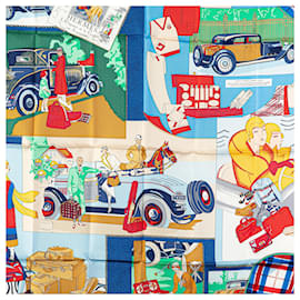 Hermès-HERMES Scarves T. Silk-Blue