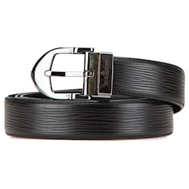 Louis Vuitton-LOUIS VUITTON Ceintures T.International S Cuir-Noir