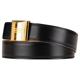 Hermès-HERMES Belts T.International S Leather-Black