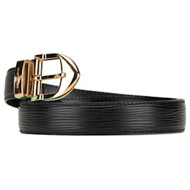 Louis Vuitton-LOUIS VUITTON Belts T.International S Leather-Black