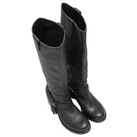 Botines MIU MIU T.EU 37 Cuero Negro