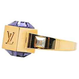 Louis Vuitton-LOUIS VUITTON Rings T.International S Crystal-Golden