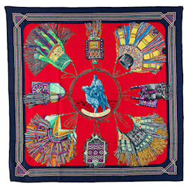 Hermès-HERMES Scarves T.  Silk-Red
