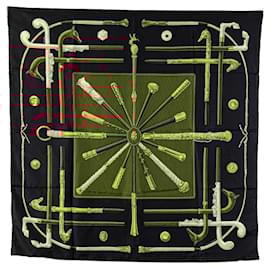 Hermès-HERMES Scarves T.  Silk-Black