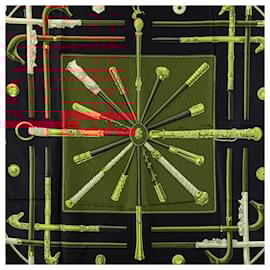 Hermès-HERMES Scarves T.  Silk-Black