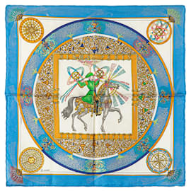 Hermès-HERMES Scarves T.  Silk-Blue