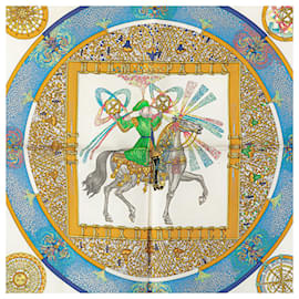 Hermès-HERMES Scarves T.  Silk-Blue