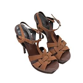 Saint Laurent-SAINT LAURENT Sandals T.EU 39 Suede-Brown