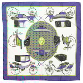 Hermès-HERMES Scarves T.  Silk-White